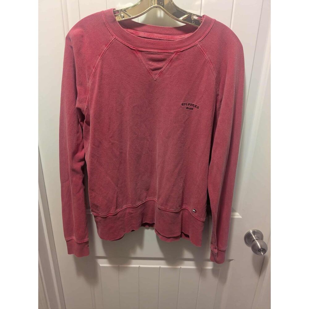 Vintage Tommy Hilfiger Men's Red Sweatshirt Size M